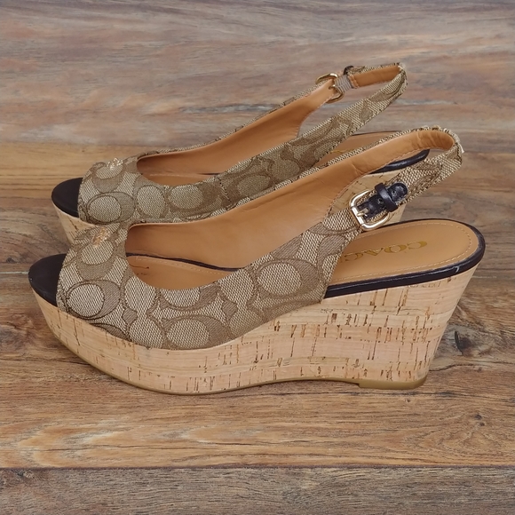 Coach Ferry Signature Platform Wedge Heels - Picture 6 of 14